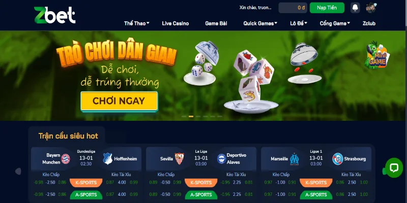 Casino ZBet có dịch vụ cá cược đỉnh cao 